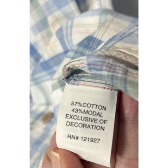 NWT Johnnie-O Top Shelf Long Sleeve Plaid Shirt Mens Medium Laguna Blue $168 - Picture 11 of 12